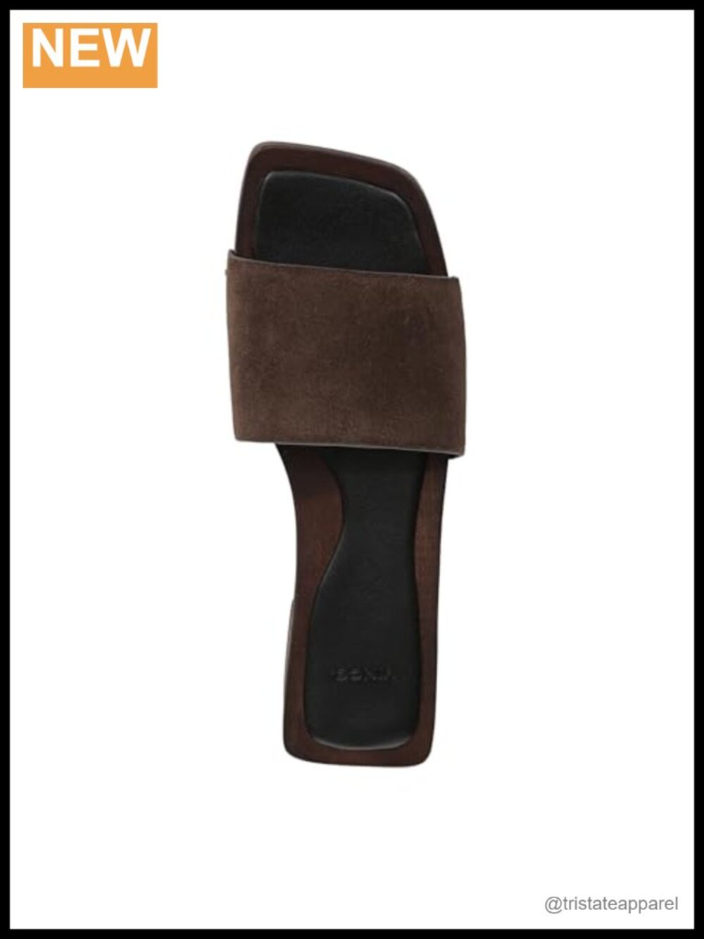 Vince Barbara Suede Leather Slide Sandals Block Heel Slip On - Picture 4 of 6